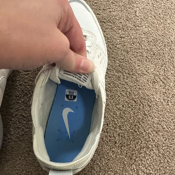 Nike Men's White and Light Blue Athletic Shoes - Picture 5 of 5